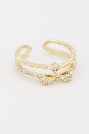 Bow Rhinestone Ring 6ABH1